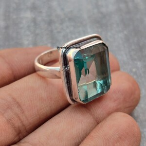 Handmade Aquamarine Ring: Sterling Silver Statement Jewelry