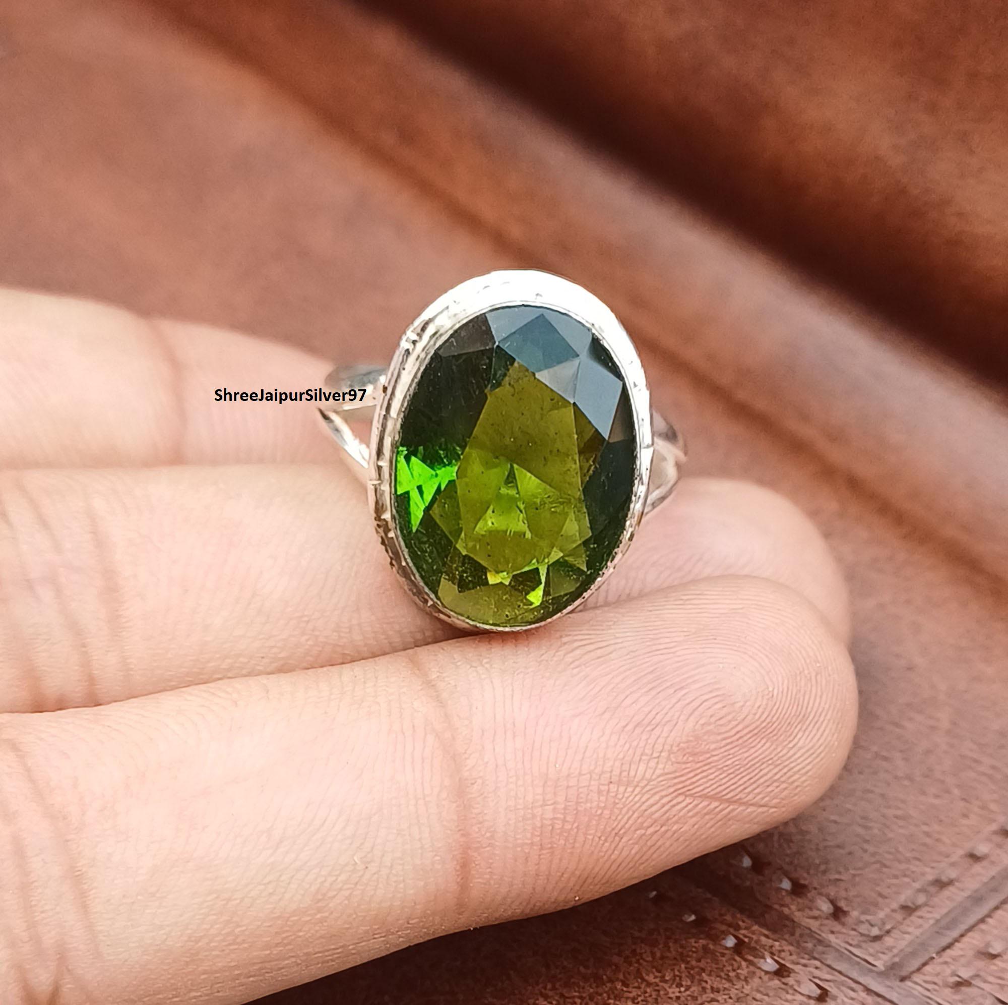 925 Sterling Silver Ring, Handmade Ring, Peridot Gemstone Ring, Lovely Ring, Engagement Ring, Woman Gift Ring, Worry Ring, Birthday Ring