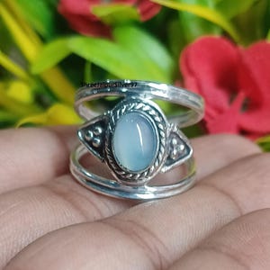 Silver Ring, Chalcedony Gemstone Ring, Handmade Ring, 925 Sterling Silver Ring, Valentine Day Gift Ring, Christmas Day Ring, Birthday Ring