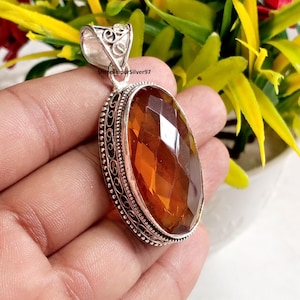 Bold Fashion Pendant Women, Citrine Gemstone Pendant, 925 Sterling Silver Pendant, Perfect Pendant, Handmade Pendant, Christmas Day Pendant