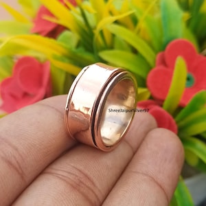 Handmade Copper Spinner Ring, Meditation Thumb Ring