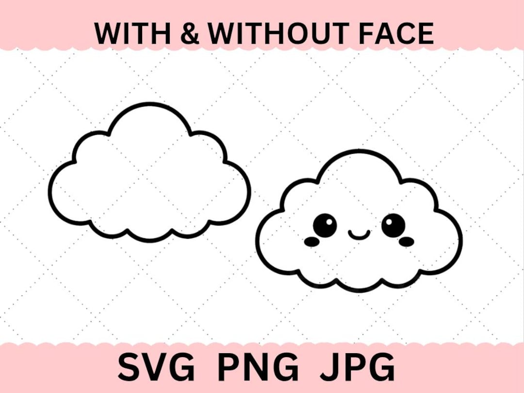 Cloud SVG, Cloud Cut File, Cloud Outline, Cut File for Cricut, Cloud ...