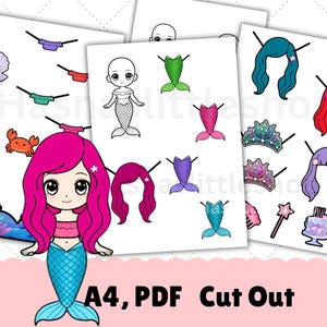 Paper Mermaid Dress up Doll - Etsy