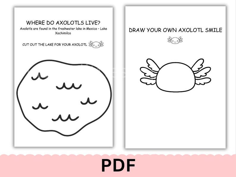 Axolotl Worksheets.pdf Axolotl Build & Play PDF, Printable Axolotl Cut Out Craft, Educational ...