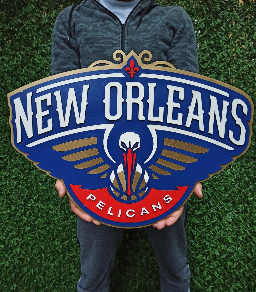 3D New Orleans Pelicans Team Logo. Wall Art New Orleans Pelicans Decor