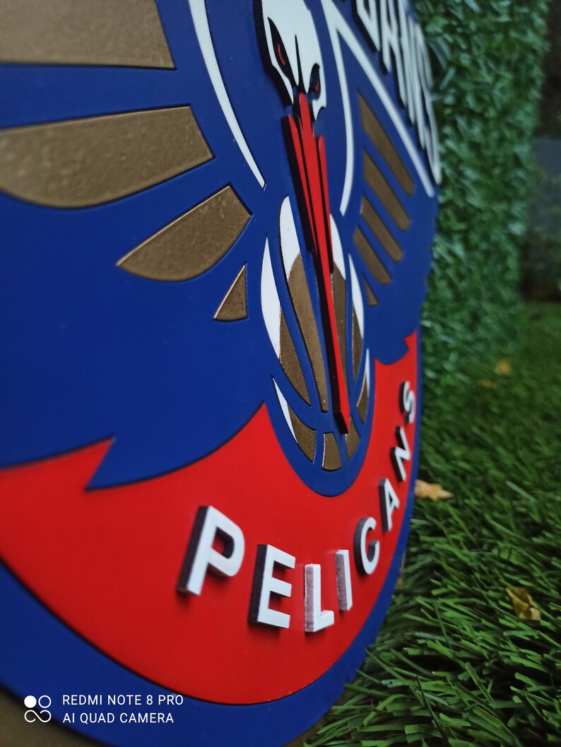 3D New Orleans Pelicans Team Logo. Wall Art New Orleans Pelicans Decor