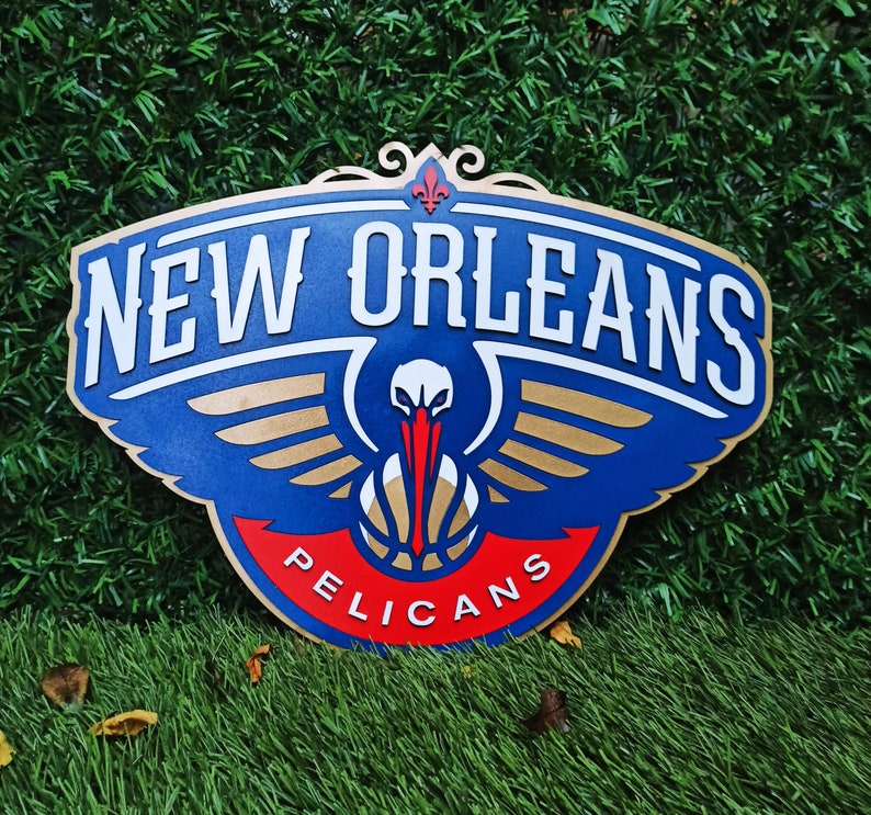 3D New Orleans Pelicans Team Logo. Wall Art New Orleans Pelicans Decor