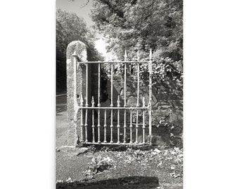 Poster Rustic Gate, stampa fotografica in bianco e nero