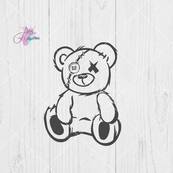 Cute Teddy Teddy Bear Svg Teddy Bear Cut File Stitched 