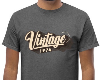 Men's Classic Tee Vintage Year Birthday T shirt Birth Year Retro Personalisation Customise