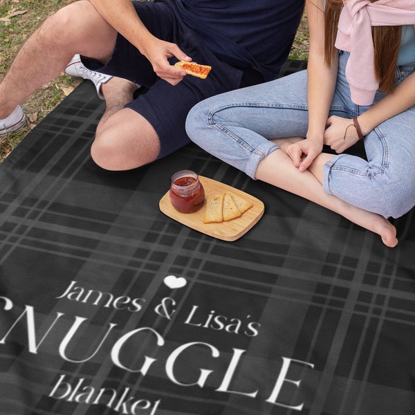 Tartan Check Plaid Throw Blanket Personalised Couples Valentine Wedding Gift Present Snuggle Cover