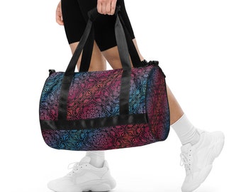 All-over Print Gym Bag Rainbow Mandala Design