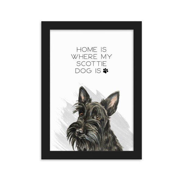 Poster papier mat encadré - Scottie Dog Scottish Terrier