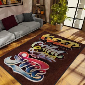 Graffiti Rug, Urban Street Art Decor, Aesthetic Teen Room Decor, Hiphop ...