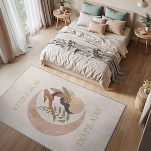 Pilates Meditation Rug: Washable Cotton Woven Digital Print