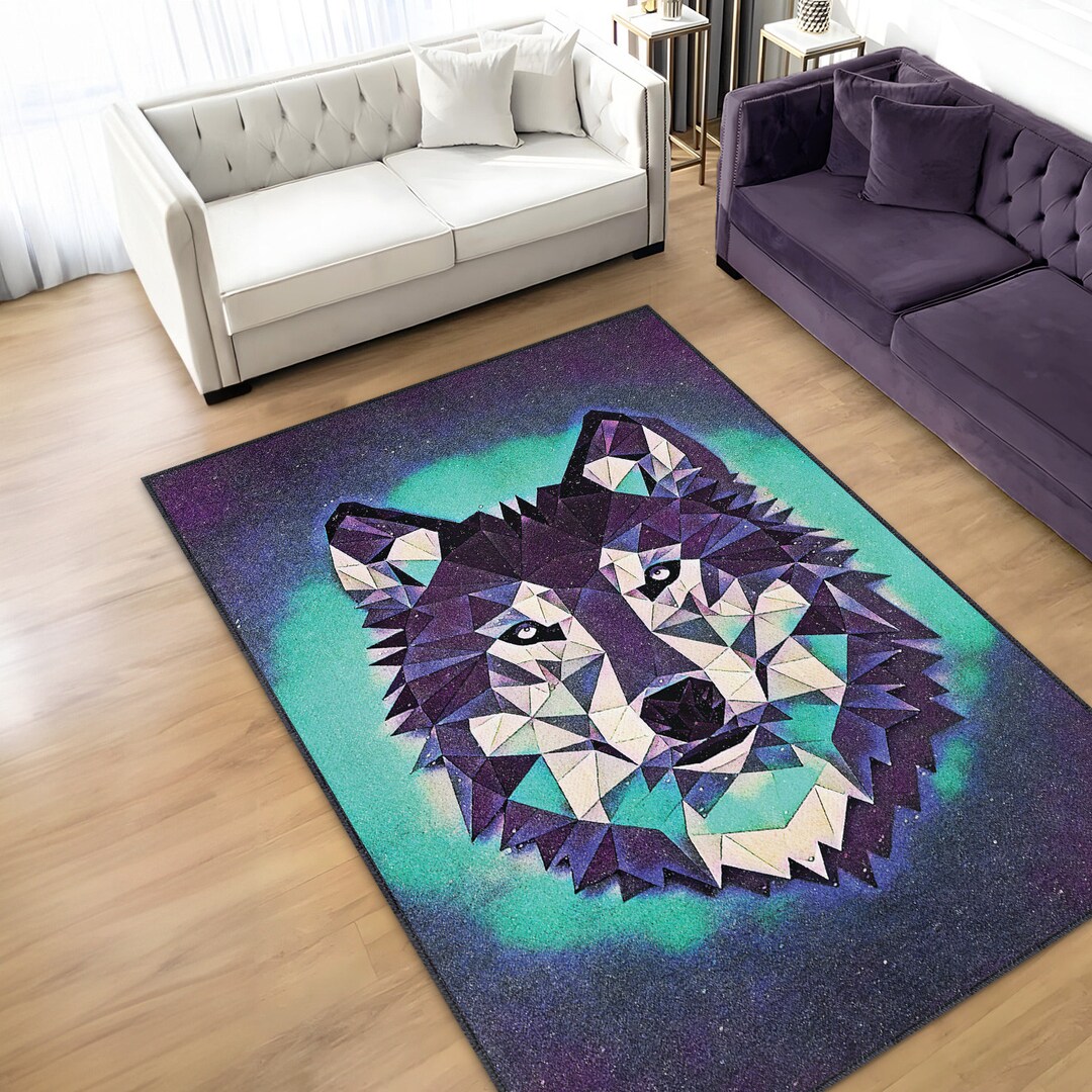 Personalized Dog Rug: Geometric Wolfhound, German Shepherd, Husky Art ...