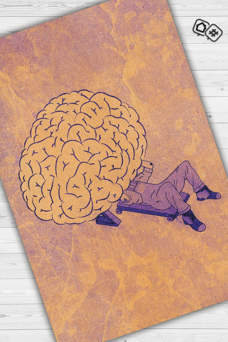 Alfombra moderna para una decoración original, lavable para pensadores, soñadores y zonas de descanso, con temática de psicología, terapeuta y fantasía. imagen 3