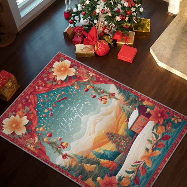 Indoor Christmas Rug Etsy