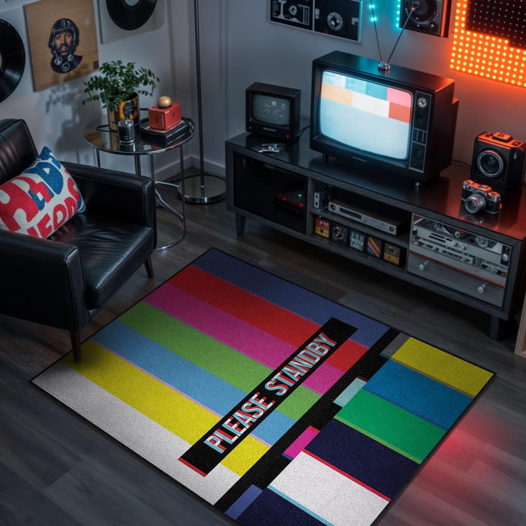 Retro TV Test Pattern Funky TV Rug: Colorful Y2K Home Decor - Etsy