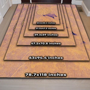 Alfombra moderna para una decoración original, lavable para pensadores, soñadores y zonas de descanso, con temática de psicología, terapeuta y fantasía. imagen 6