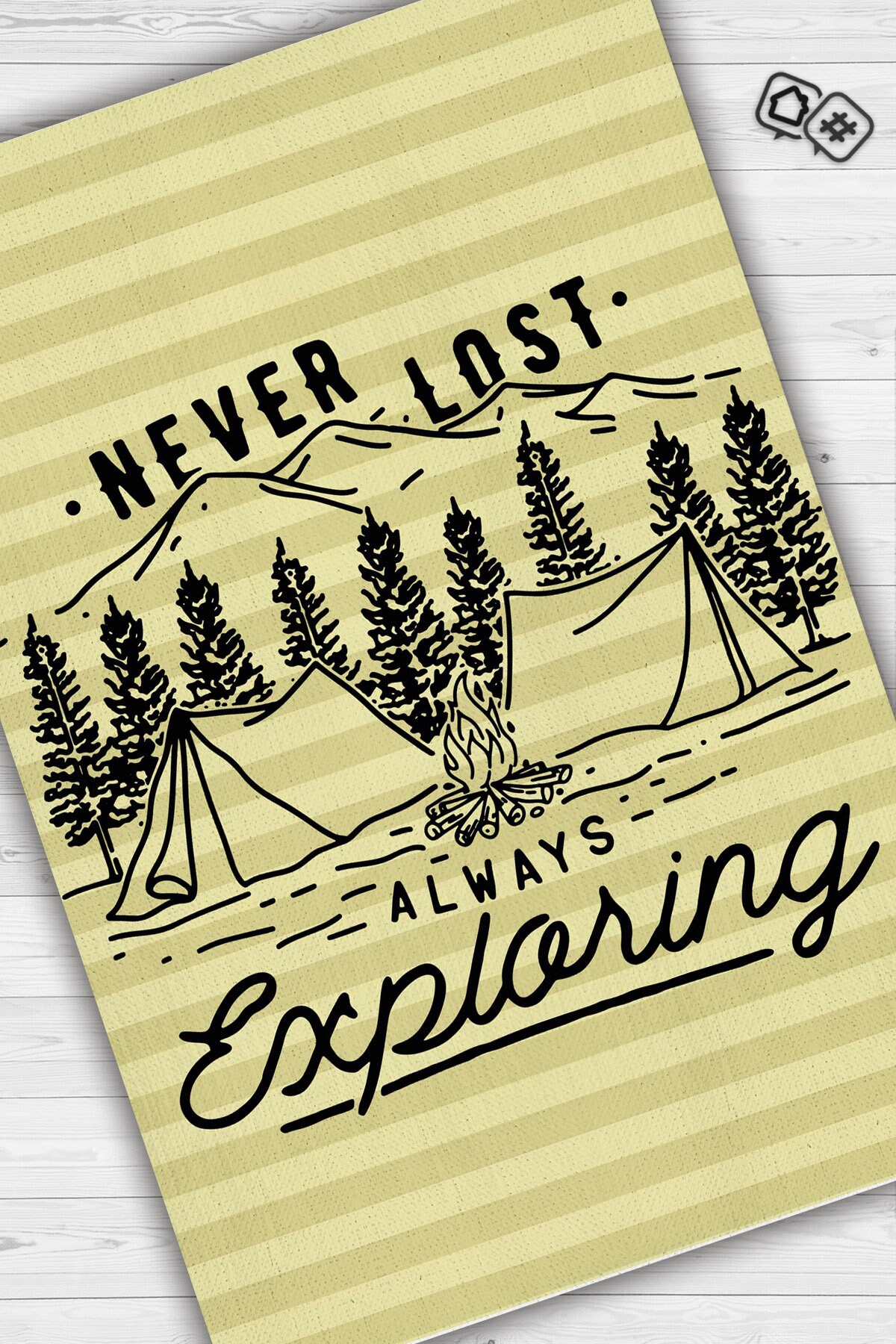 Camping Adventure Area Rug, Never Lost Always Exploring Decor, Machine ...