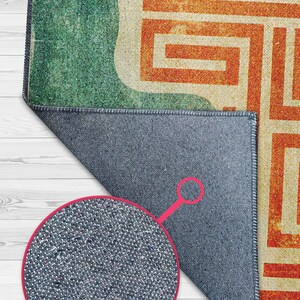 Vintage Look Modern Brain and Maze Colorful Rug, Abstract Rug, Artistic ...