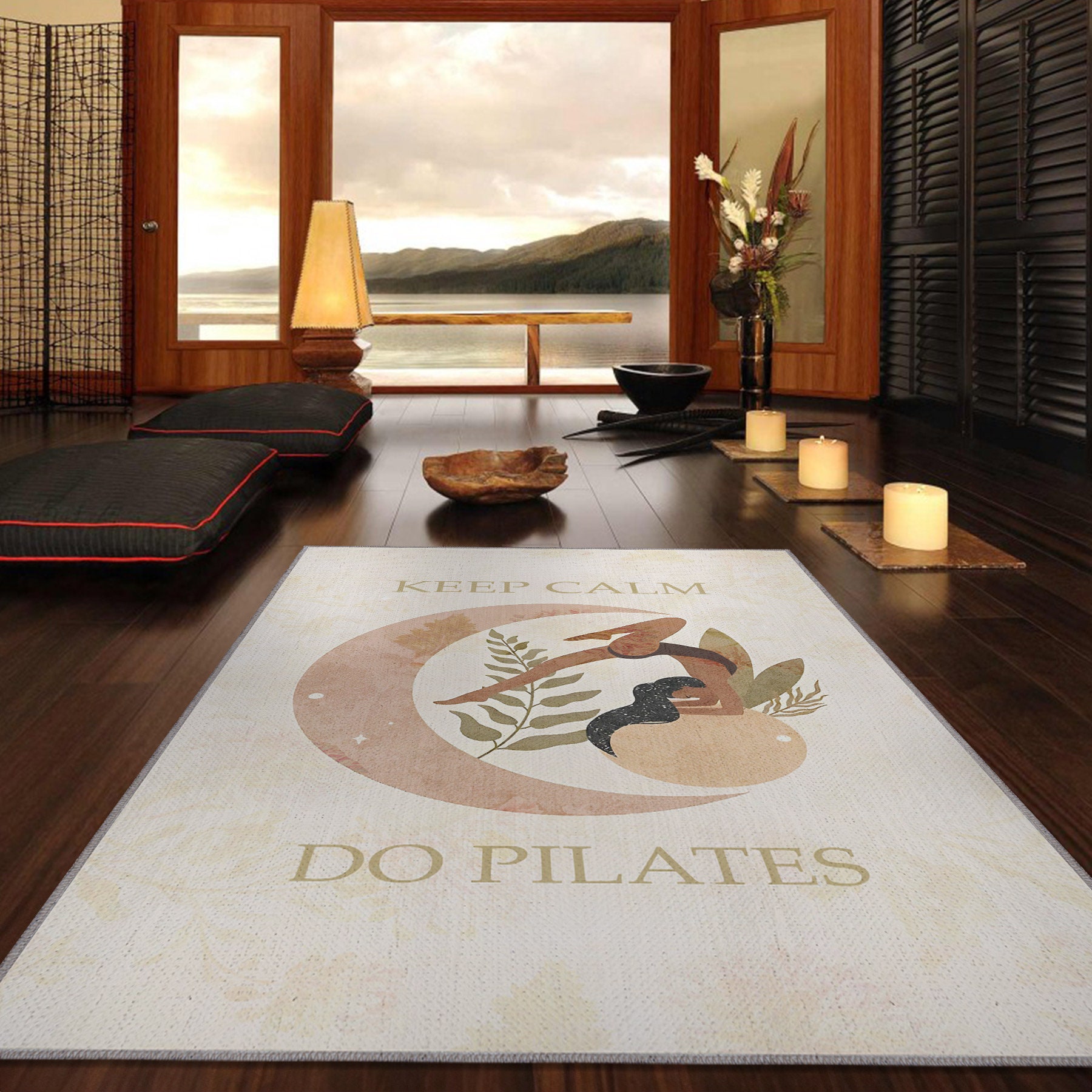 ヨガ・ピラティス Print Yogi Rug PEONY Print Yogi Rug PEONY Pilates Rug - Etsy UK