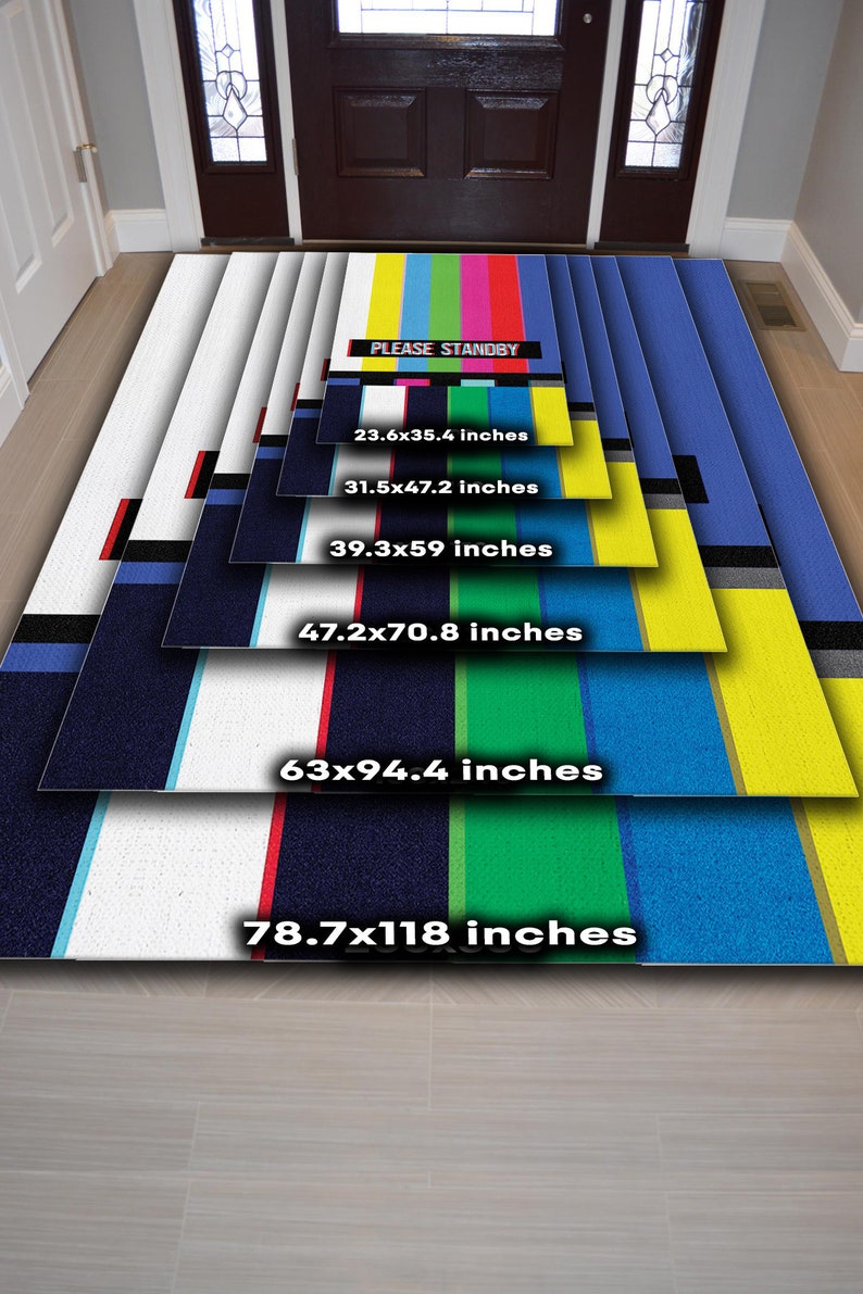 Retro TV Test Pattern Funky TV Rug: Colorful Y2K Home Decor - Etsy