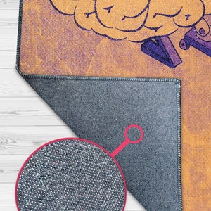 Alfombra moderna para una decoración original, lavable para pensadores, soñadores y zonas de descanso, con temática de psicología, terapeuta y fantasía. imagen 4