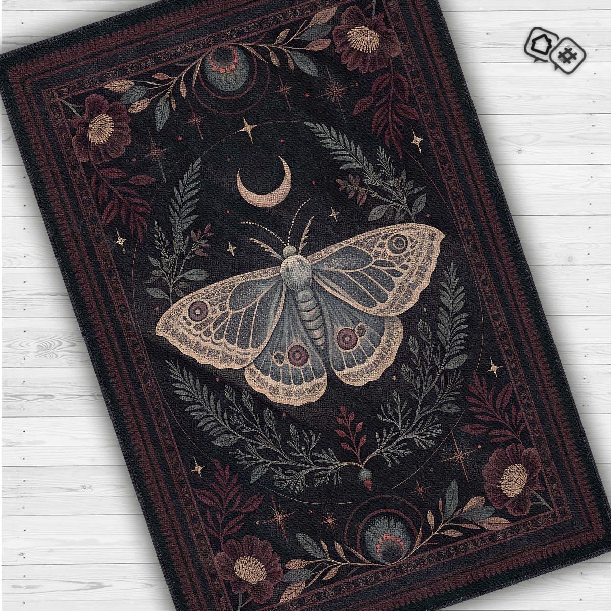 Celestial Moth Rug: Witchy Gothic Home Decor - Etsy