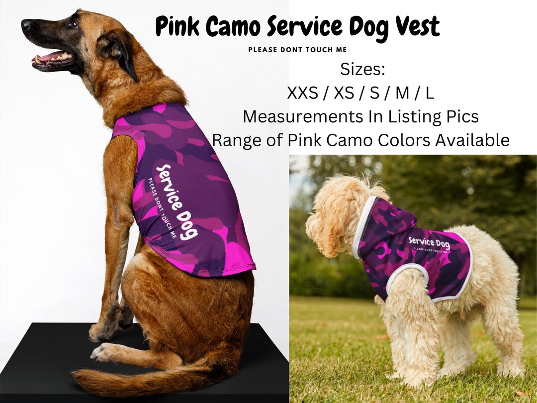 Pink Camo Service Dog Vest for All Small Dogs for Big Dogs for Etsy