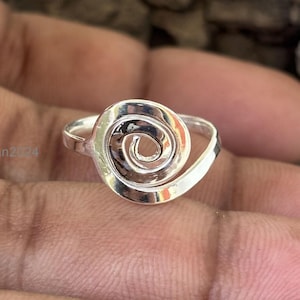 Sterling Silver Spiral Ring: Minimalist Swirl Design