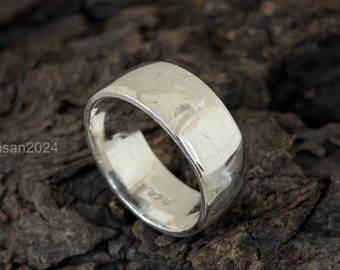 Sterling Silver Wide Band, Chunky Cigar Ring, Thumb Ring