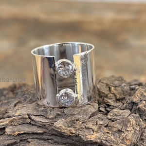Sterling Silver Crystal Quartz Ring: White Topaz Engagement Ring