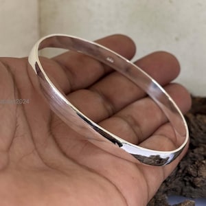 Handmade Sterling Silver Bangle Bracelet: Stackable Unisex Design