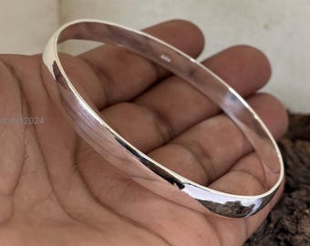 Handmade Sterling Silver Bangle Bracelet: Stackable Unisex Design