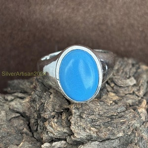 925 sterlingzilveren heren turkoois ring, turkoois steen vintage ring, turkoois heren zilveren ring, sterlingzilveren ring, vriendje geschenken