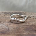 Asymmetric Wave Sterling Silver Ring: Minimalist Organic Jewelry