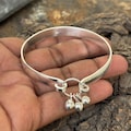 Thick Sterling Silver West Indian Bangle: Handmade Boho Jewelry