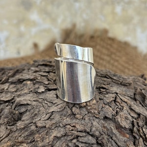 Adjustable 925 Sterling Silver Full Finger Ring: Wide Statement Cuff