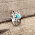 Turquoise Fidget Ring: Sterling Silver Worry Spinner