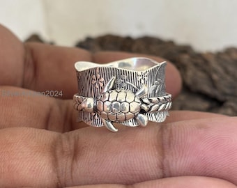Anello Girevole In Argento Sterling A Forma Di Tartaruga - Foto 6