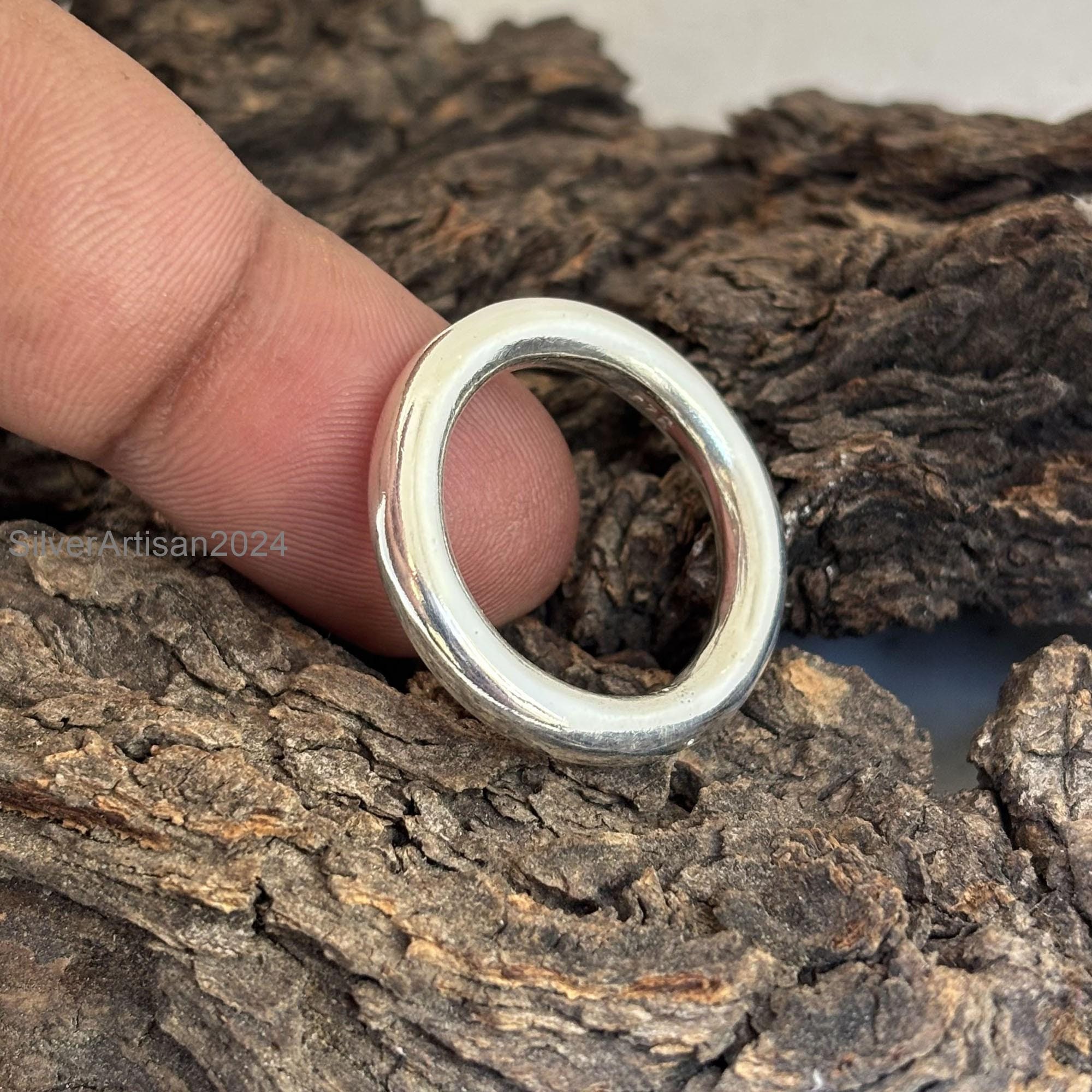 Thick Silver Ring Round - Etsy