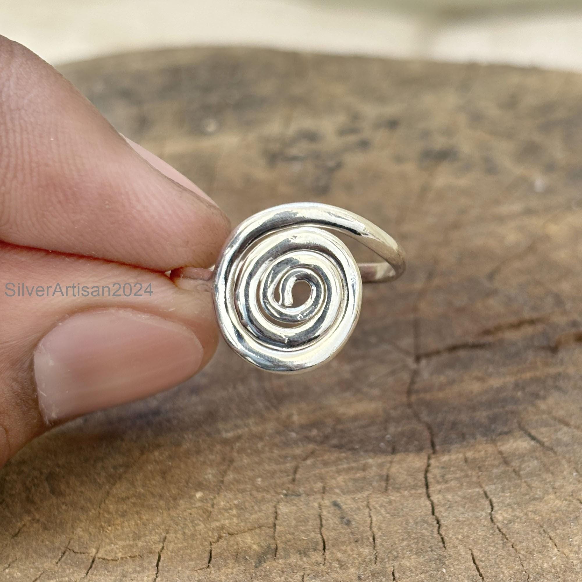 Sterling Silver Spiral Ring: Handmade Celtic Swirl Jewelry