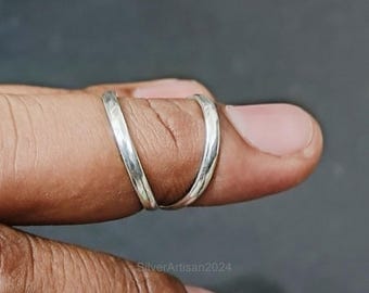 Sterling Silver Swan Neck for Dip Joints - Fingertip arthritis Splint - RA Dip Splint - EDS Dip Joint Splint - Silver Splint Ring- Midi Ring