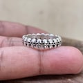 Sterling Silver Skull Eternity Band Ring: Gothic Biker Jewelry
