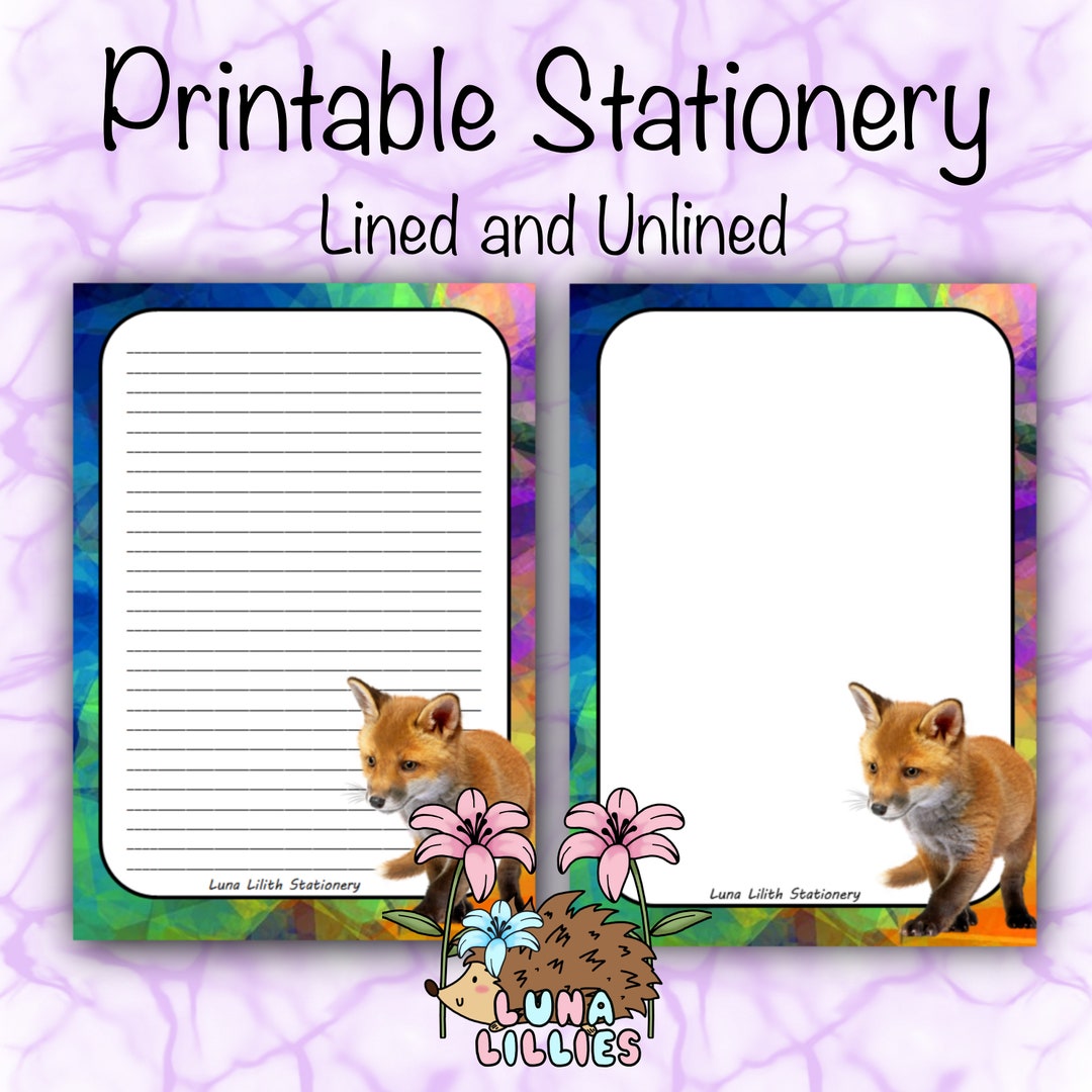 Fox Writing Paper - Etsy
