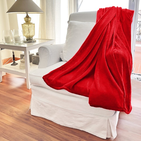 Couverture polaire pour lit double et simple - Plaid polaire fait main fabriqué en Italie - 120 x 150 cm et 150 x 200 cm