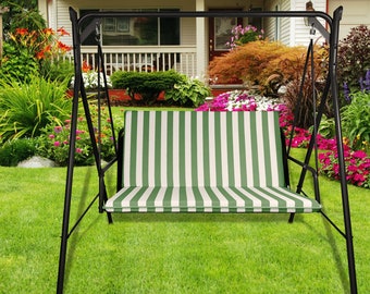Banded Cushion for 3-Seater Garden Swing - Handcrafted Made in Italy 135x55 - 155x55 - 170x55