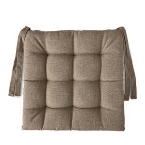 6 Coussins de chaise fabriqués à la main avec attaches 40 x 40 cm Coussins de chaise de cuisine fabriqués en Italie Beige